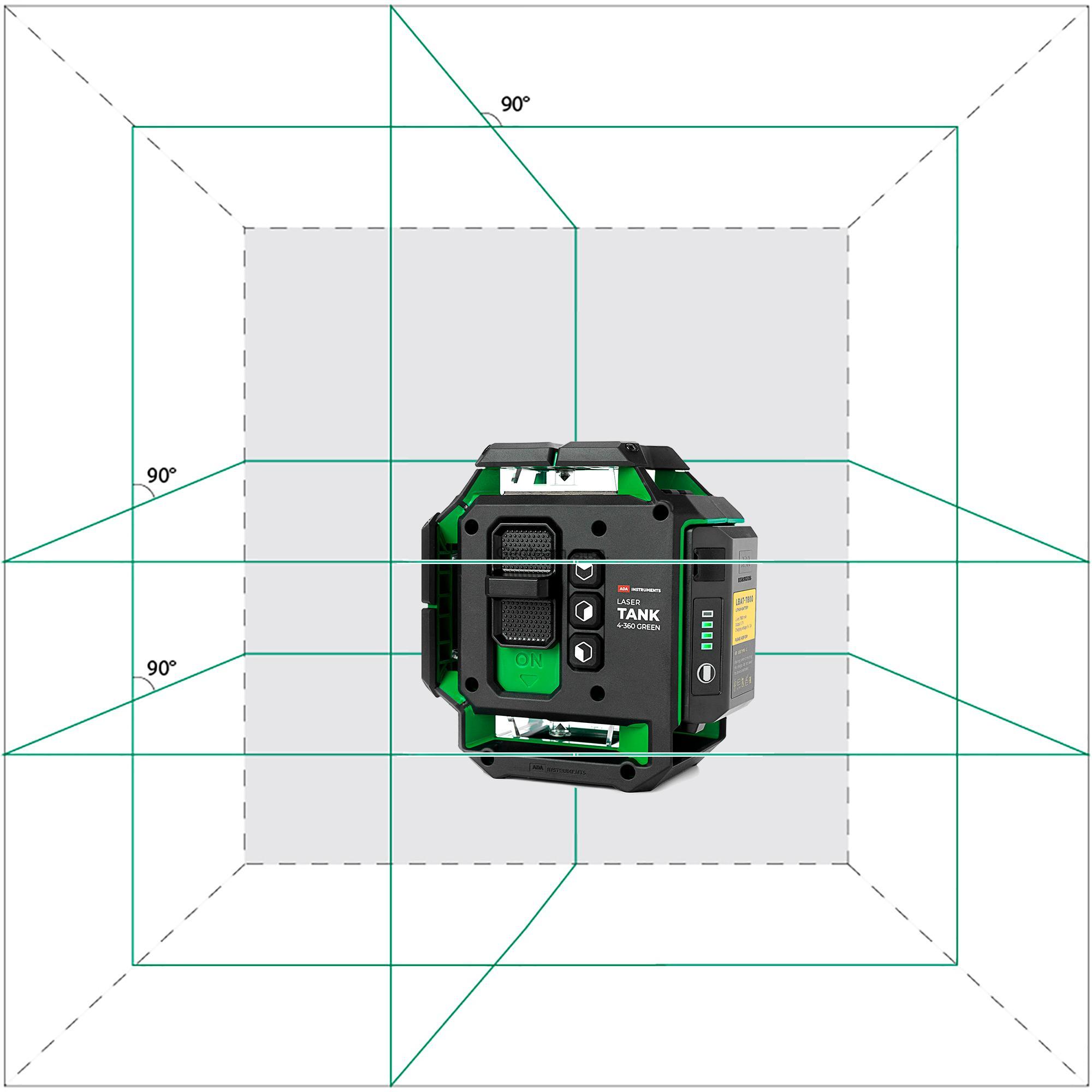 Křížový laser ADA LaserTANK 4-360 Ultimate Green s přijímačem