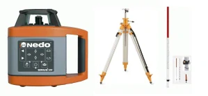 Rotační laser Nedo Sirius HV + stativ s klikou a lať