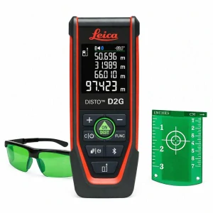 Laserový dálkoměr Leica Disto D2G + brýle a terčík - zelený paprsek 