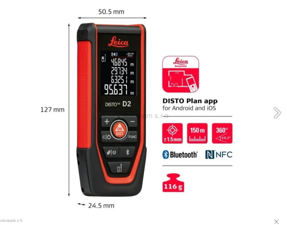 Laserový dálkoměr Leica Disto D2-2 + brýle