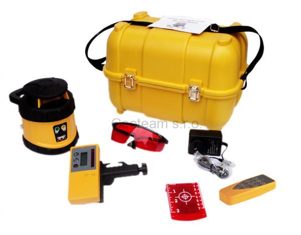 Rotační laser FKD FRE-205G - zelený paprsek + příjímač pro zemní stroje a stativ