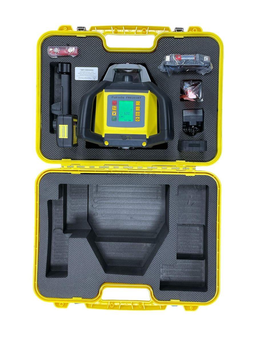 Rotační laser FKD FRE-203XTG zelený paprsek - sklonový + stativ s klikou + lať 