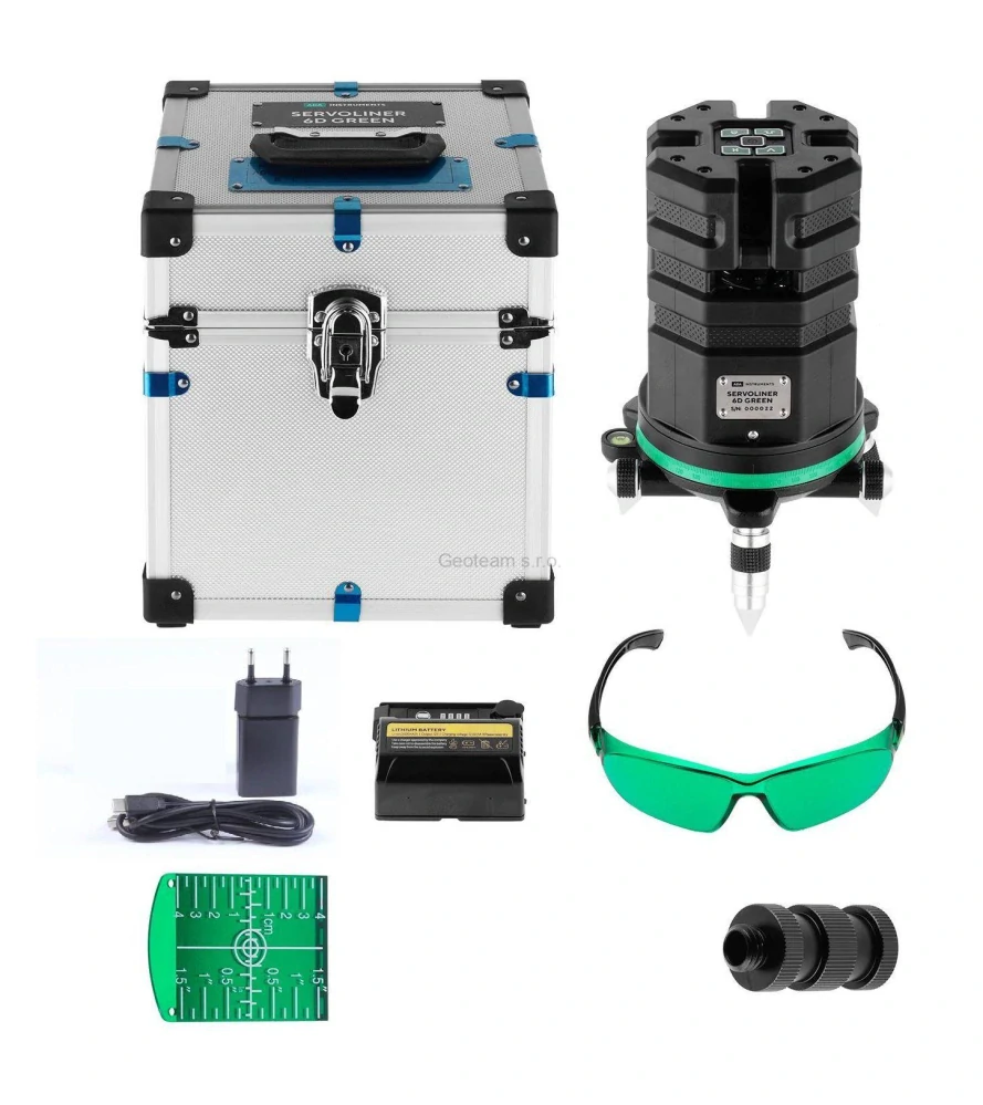 Křížový laser ADA 6D Servoliner Green + přijímač + lať + stativ